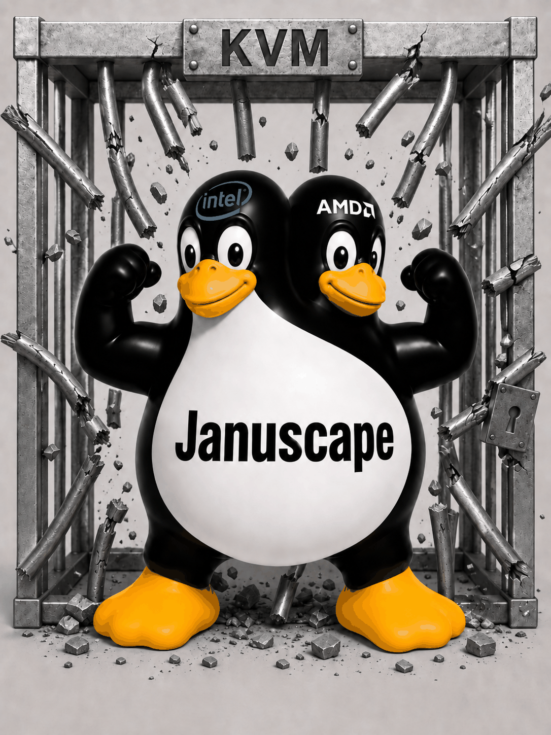 Linux Tux被困在虚拟机牢笼中——Januscape项目封面图