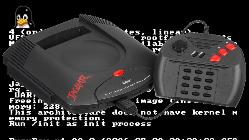 Hackaday 配图：Atari Jaguar 运行 Linux