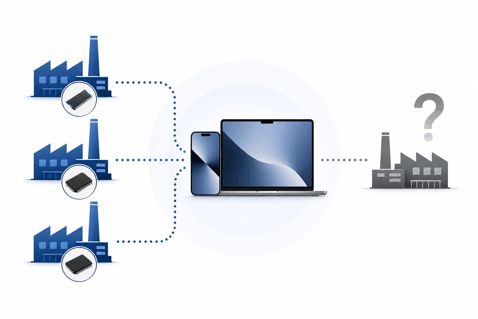 全球 DRAM 供应链格局变化概念图