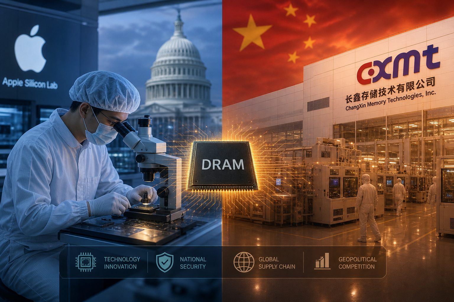 Apple 测试被禁中国 DRAM 芯片 CXMT，地缘与供应链角力