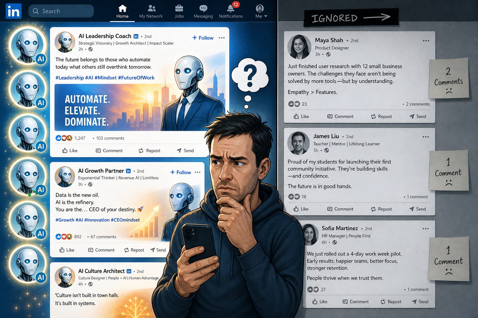 你刷到的LinkedIn帖子，一半是AI写的