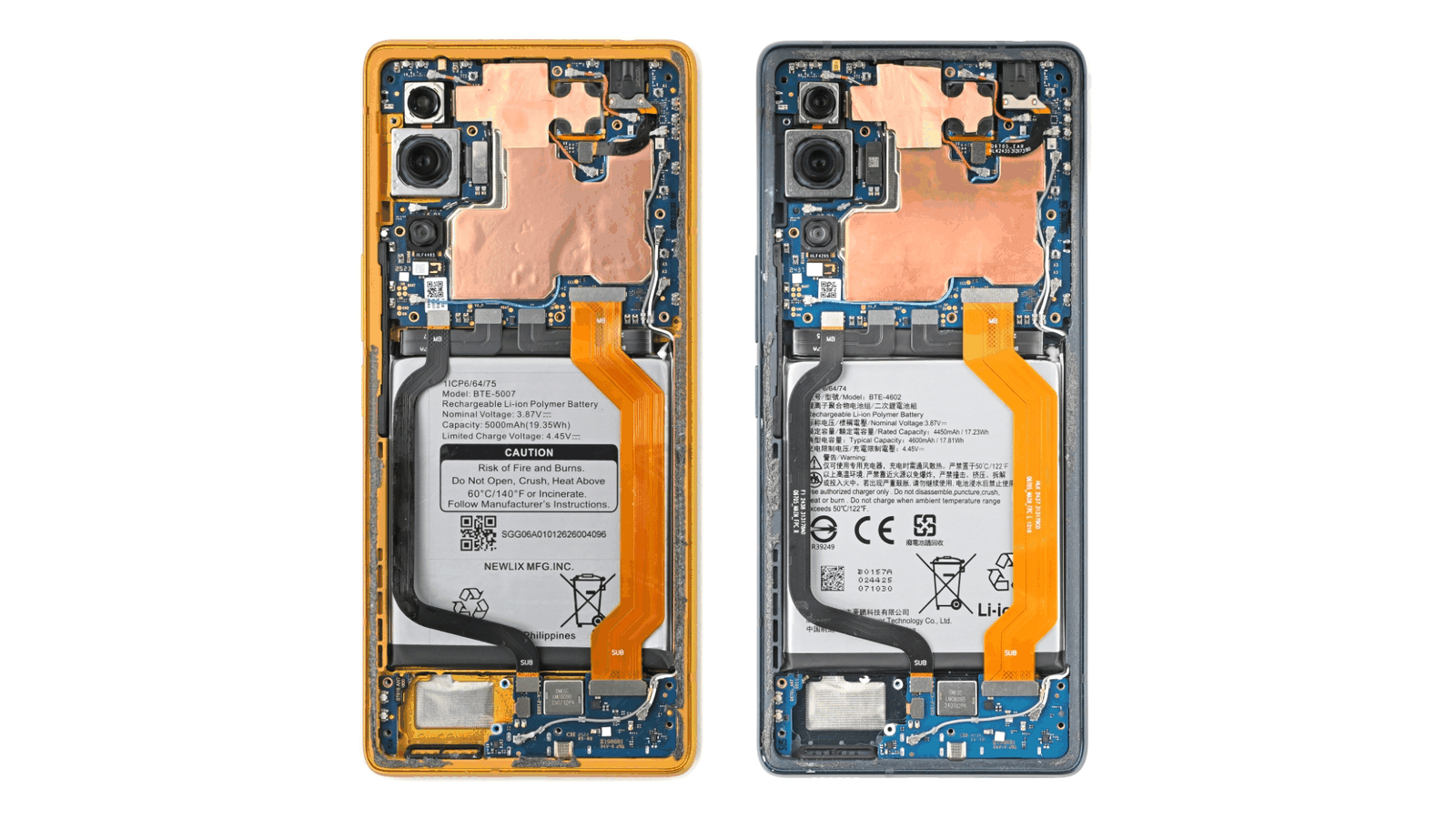 T1 和 HTC U24 Pro 的内部结构对比