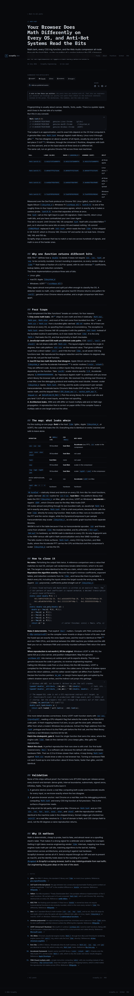 Scrapfly 对比表格：不同输入值下三系统的 tanh 返回值