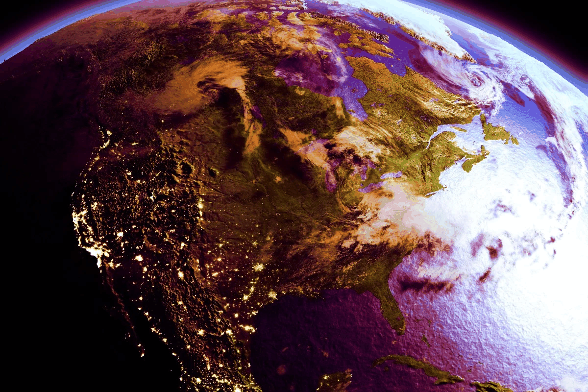 Climate.us 仪表盘展示的北极海冰变化趋势