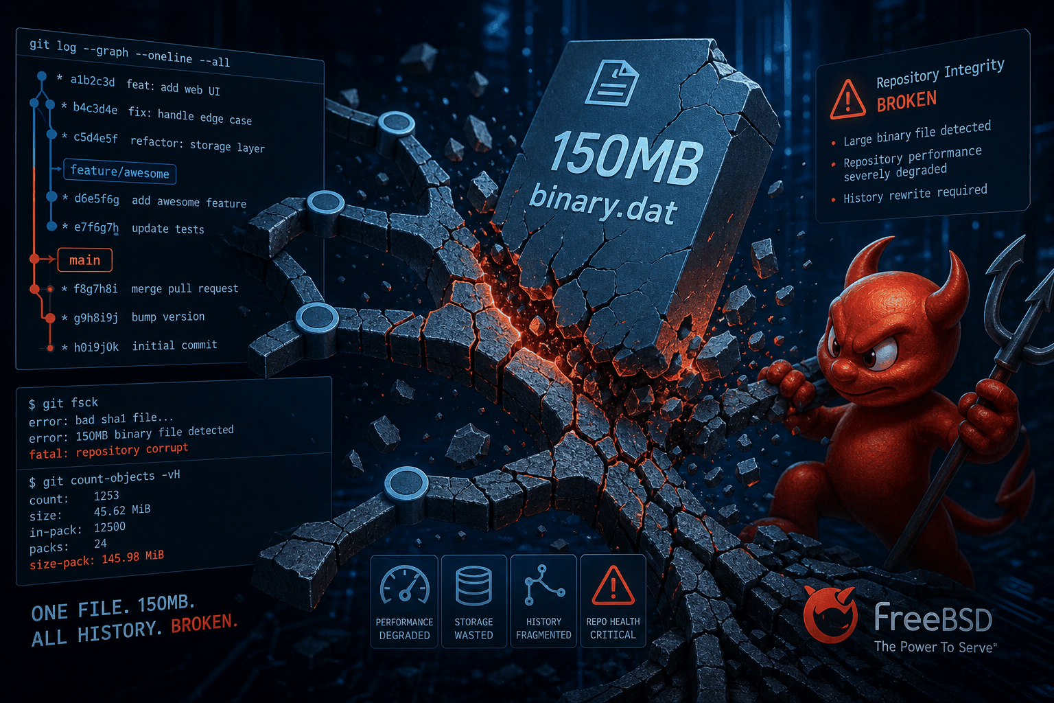 150MB二进制误提交：FreeBSD Ports冻结48小时