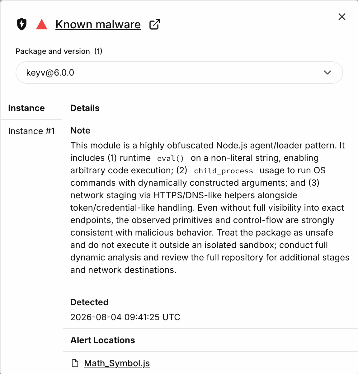 Socket AI 扫描器标记 keyv@6.0.0 为恶意软件