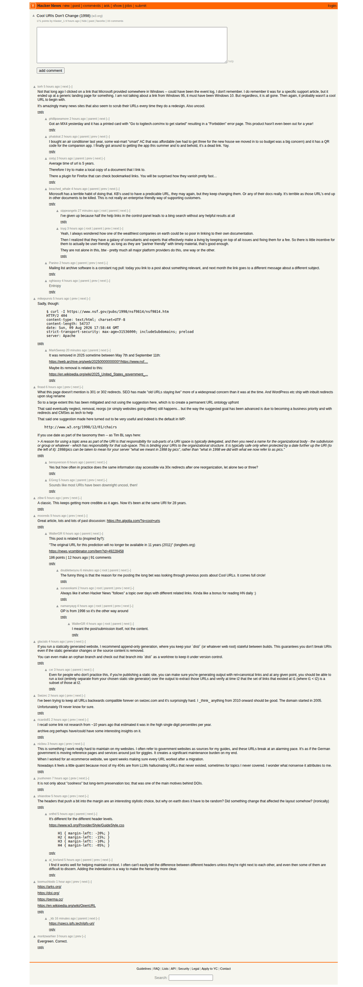HN-Diskussions-Thread, in dem Nutzer kaputte Links teilen