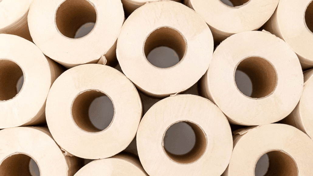 Stacked toilet paper rolls