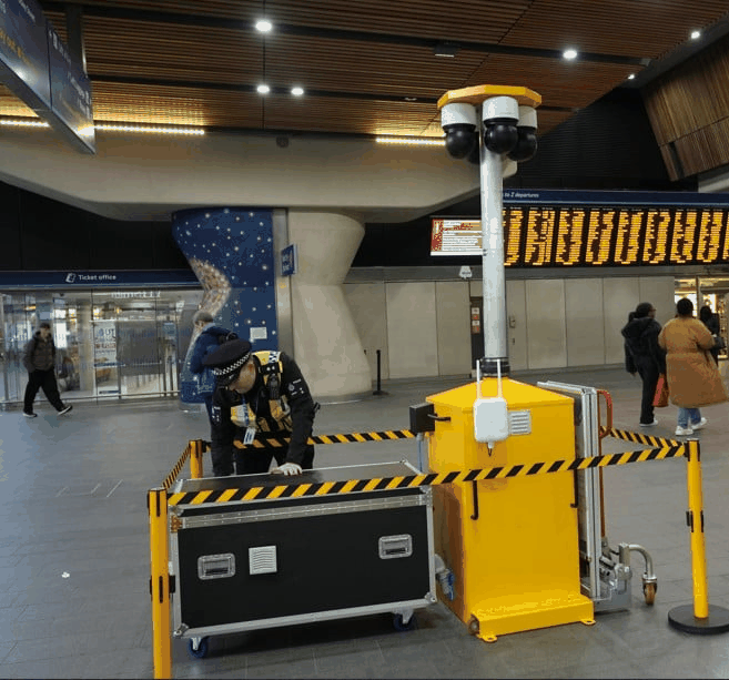 Close-up of trial camera released by British Transport Police