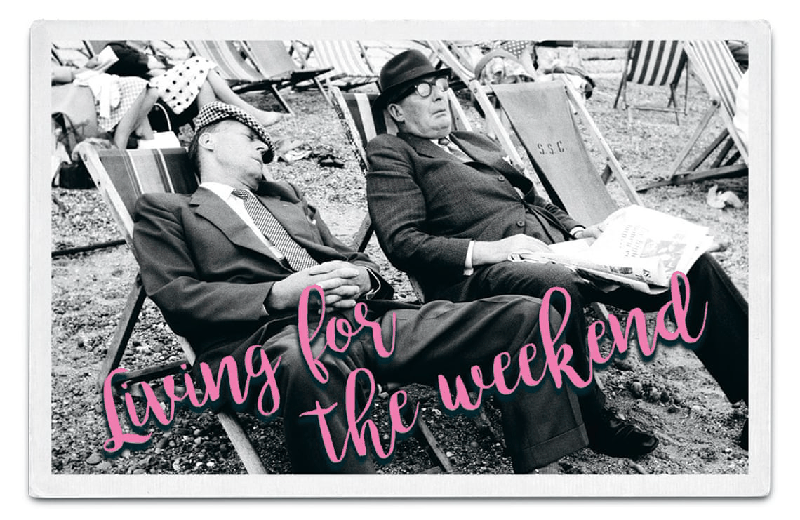 Two men on sun loungers