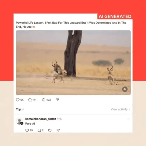 AI-generated image of a leopard widely circulated on Facebook