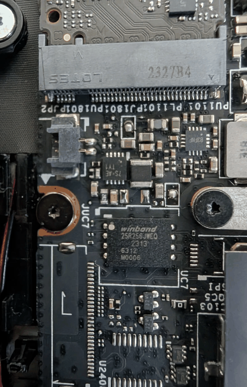 BIOS chip on the Framework 13 motherboard