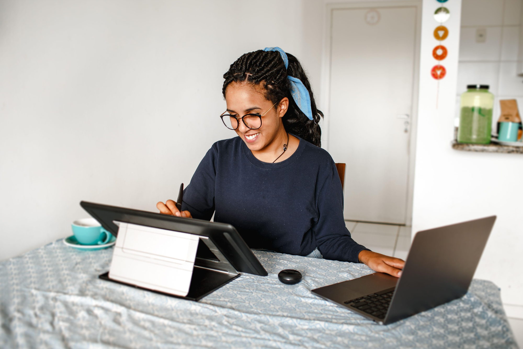 Remote work scene