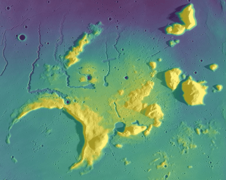 NASA LRO 假彩色地形图