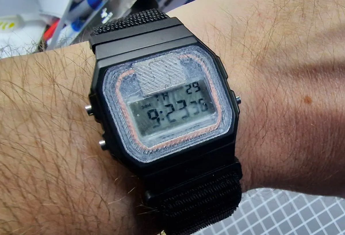 Finished watch on wrist and POS test