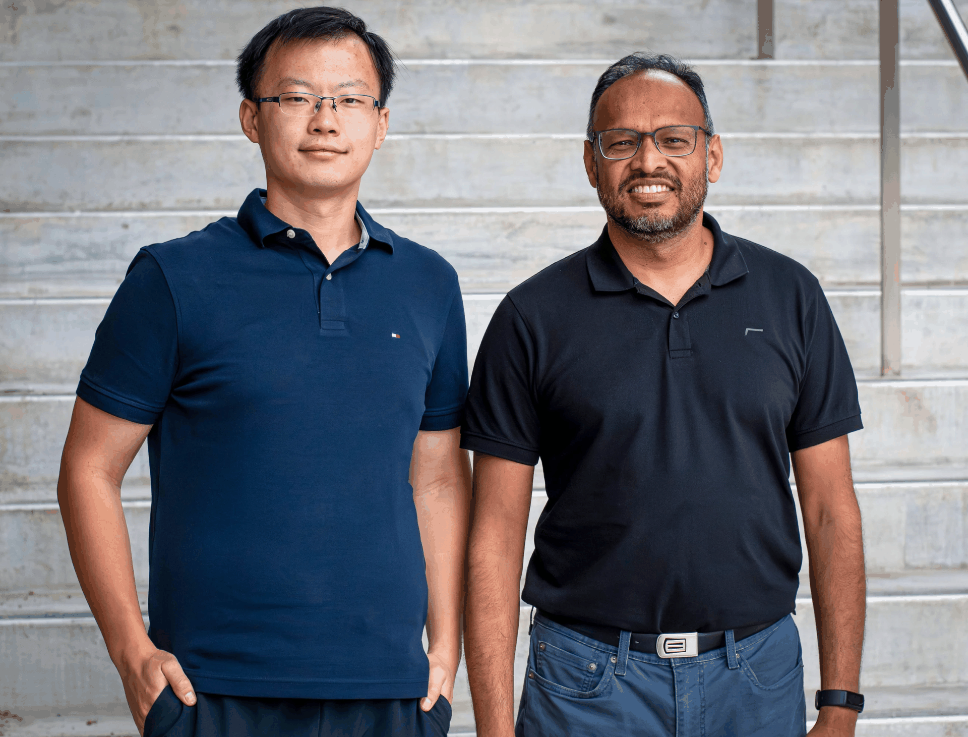 The two researchers behind the Komlós conjecture breakthrough: Haotian Jiang (left) and Nikhil Bansal (right)