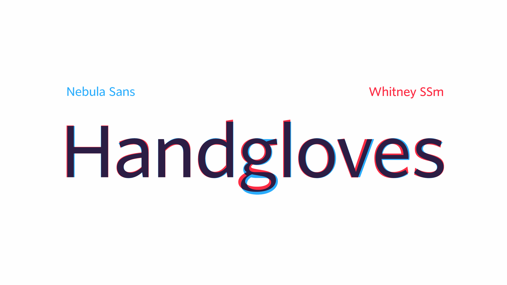 Nebula Sans 与 Whitney SSm 的字形叠加对比