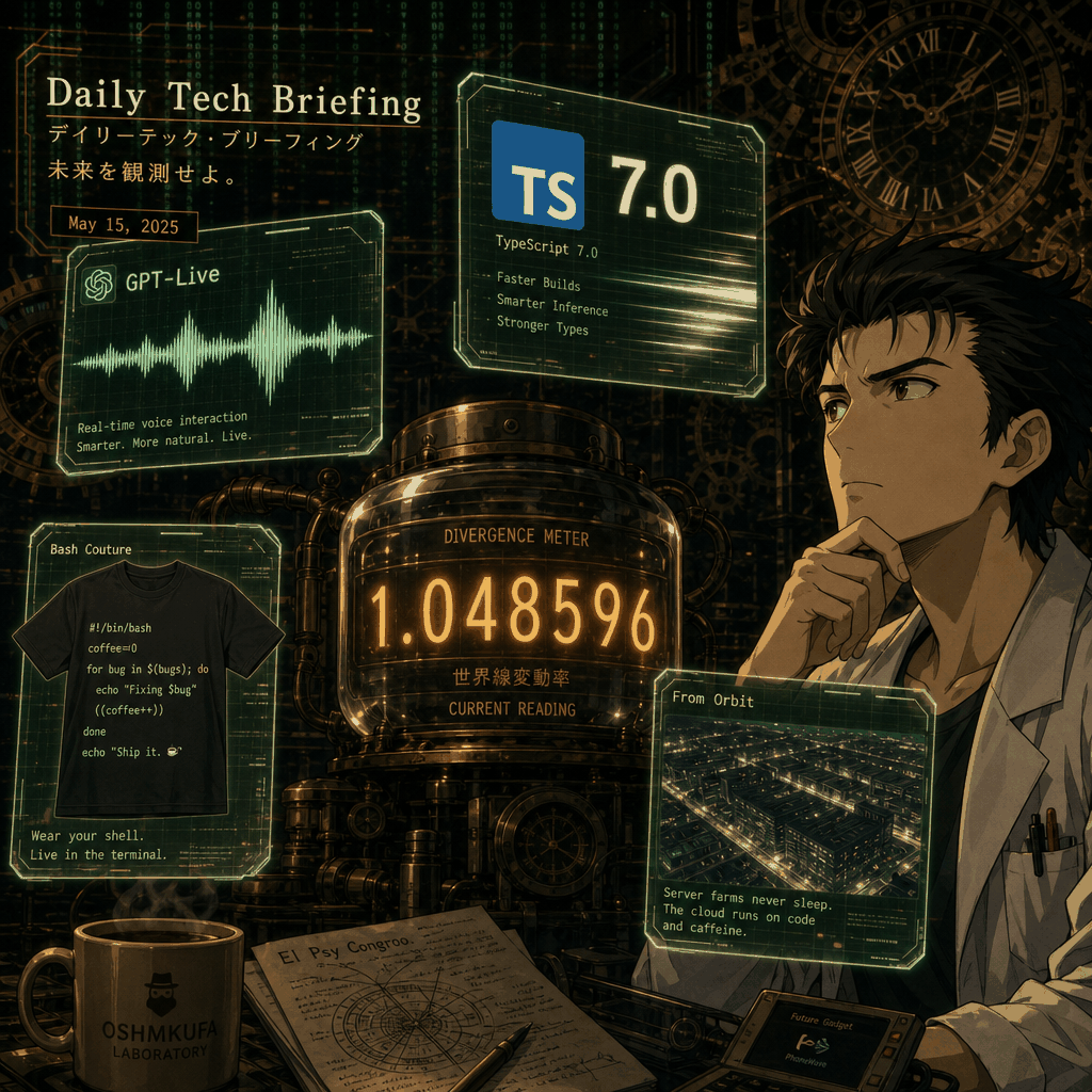 GPT-Live 语音助手发布、TypeScript 7 提速 11 倍、优衣库 T 恤上的混淆 Bash 脚本刷屏