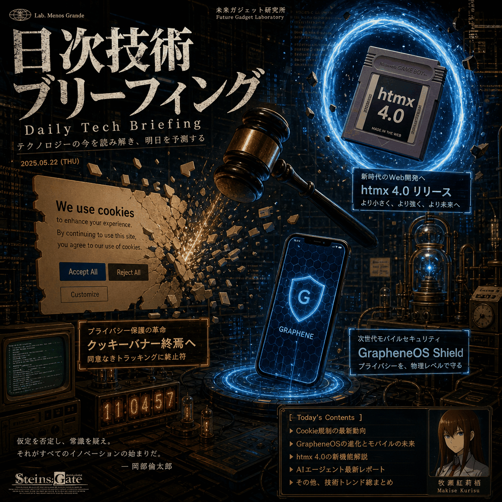 Cookie 横幅死刑判决、GrapheneOS 锁屏防线、Htmx 4.0 登陆 Game Boy